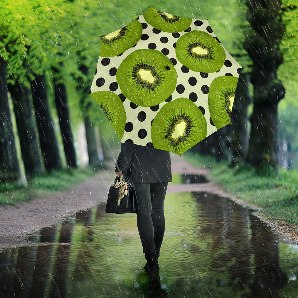 Kiwi Black Dot Background Umbrella