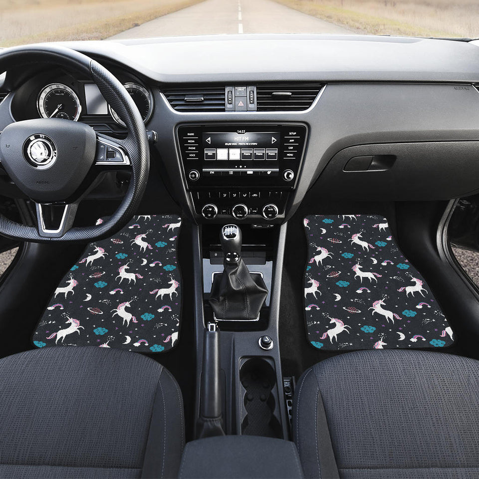 Unicorn Rainbows Moon Clound Star Pattern Front Car Mats