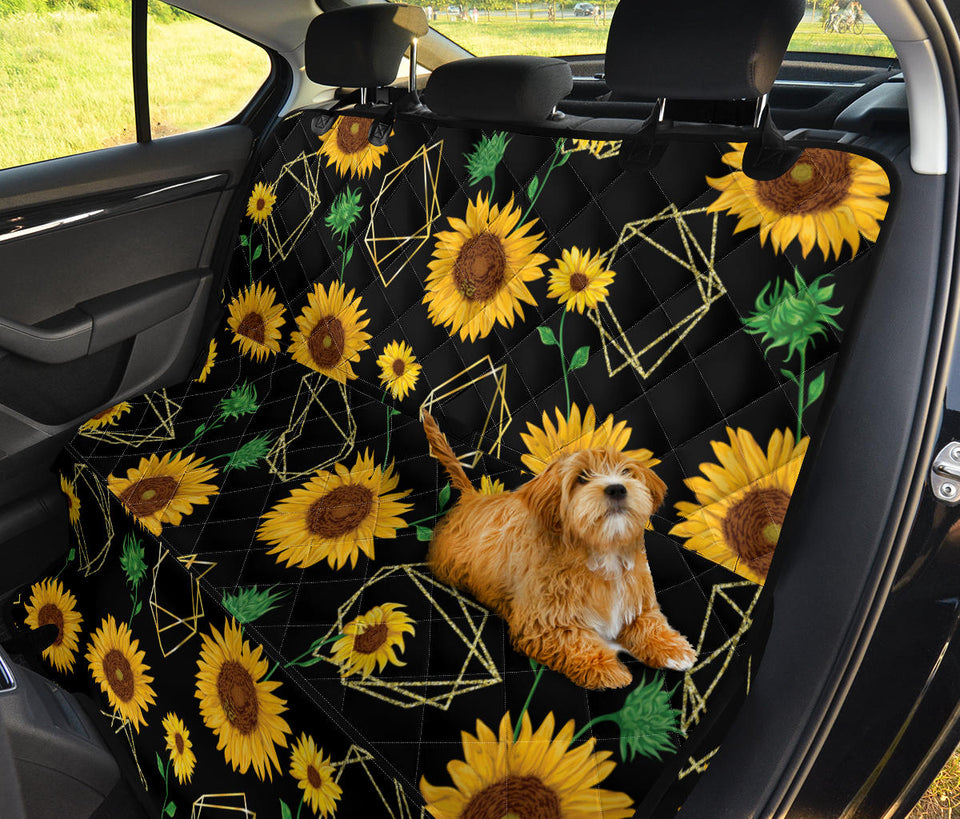 Sunflower Golden Polygonal Shapes Dog Car Seat Covers