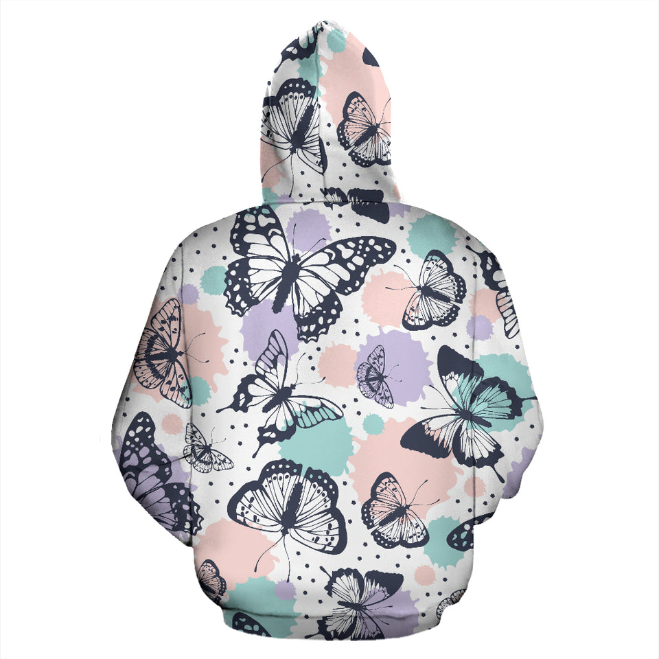 Butterfly Pattern Zip Up Hoodie