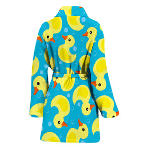 Duck Toy Pattern Print Design 04 Women's Bathrobe