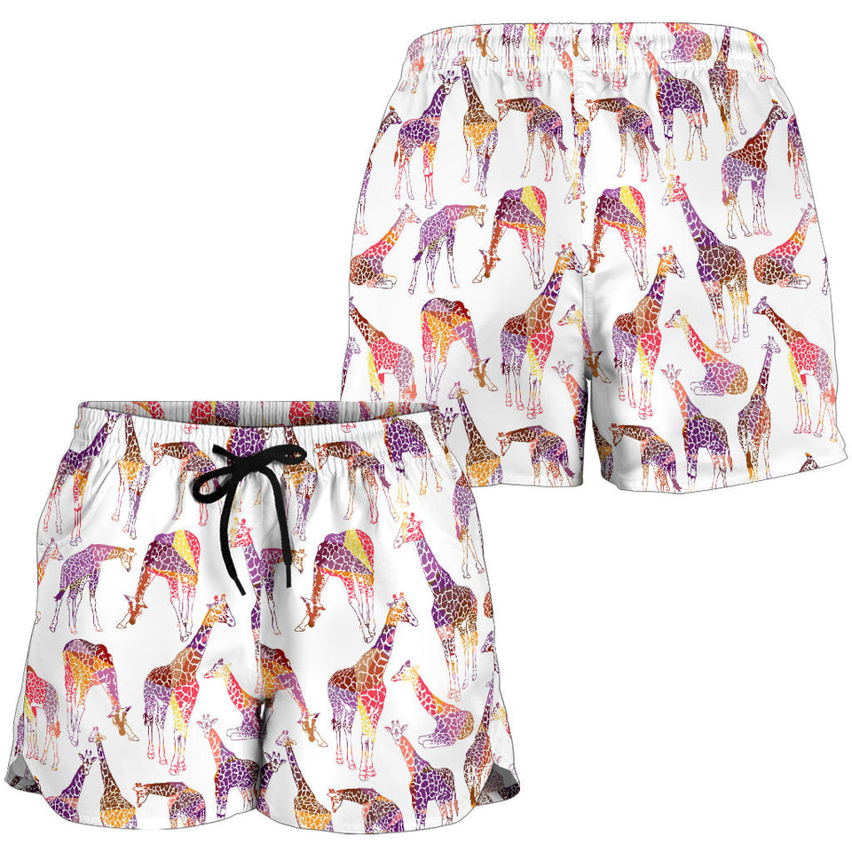Giraffe Pattern Print Design 02 Women Shorts
