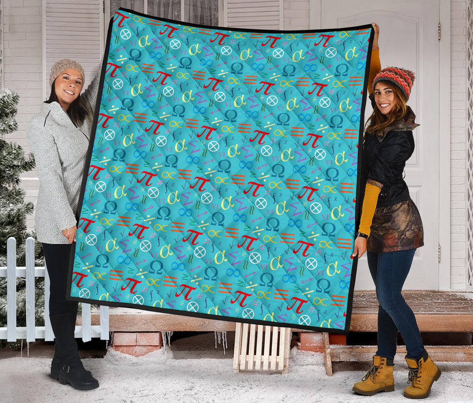 Math Pattern Print Design 02 Premium Quilt