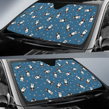 Cute Boston Terrier Dog Spattern Car Sun Shade