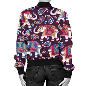 Elephant Indian Style Ornawomen'St Pattern Women'S Bomber Jacket