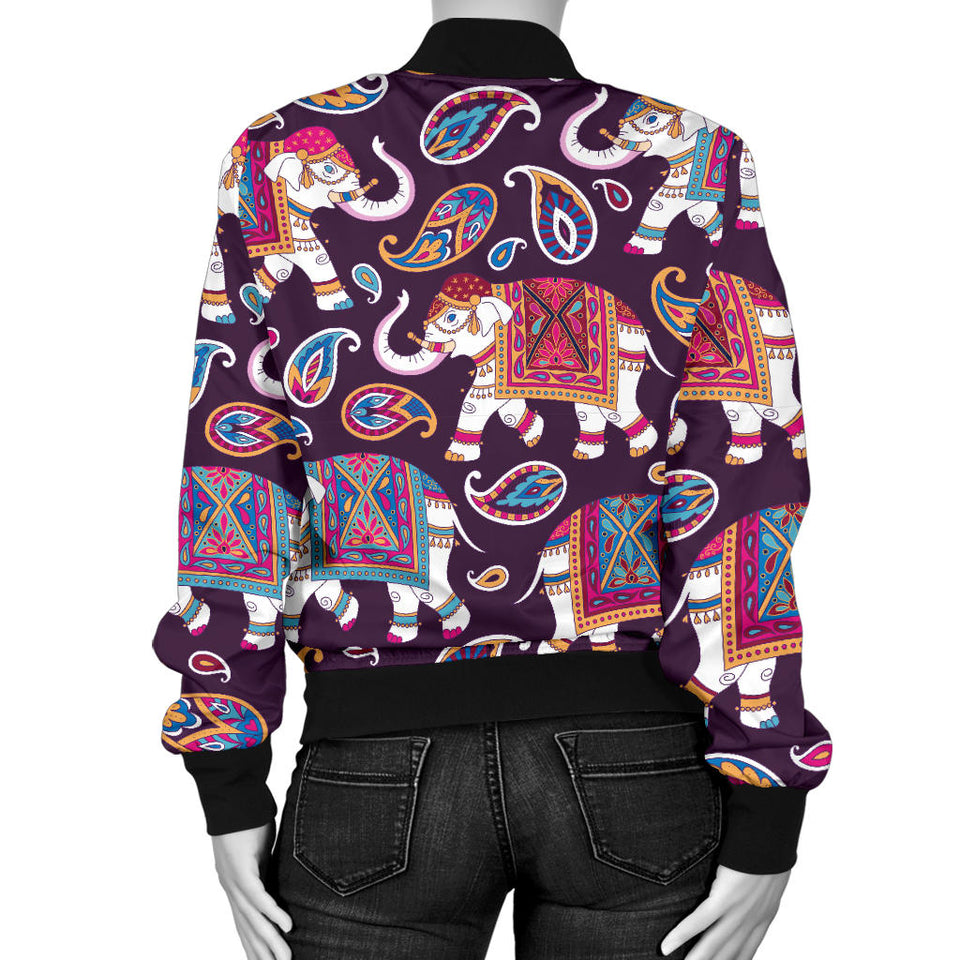 Elephant Indian Style Ornawomen'St Pattern Women'S Bomber Jacket