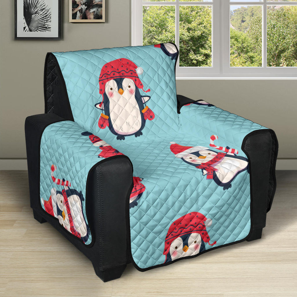 Cute penguin christmas  design pattern Recliner Cover Protector