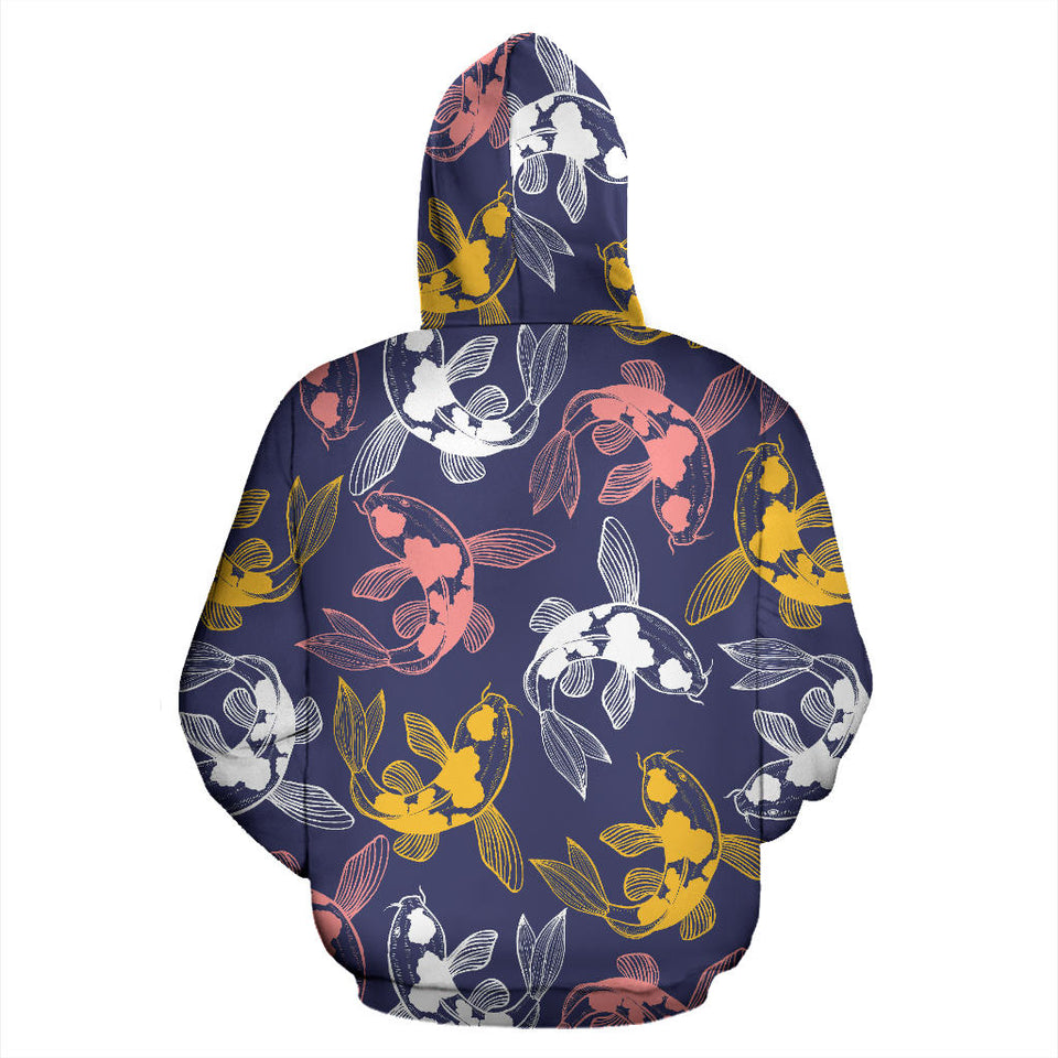 Koi Fish Carp Fish Pattern Men Women Pullover Hoodie