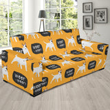 Bull Terrier Pattern Print Design 03 Sofa Slipcover