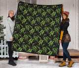 Green Peas Pattern Print Design 02 Premium Quilt