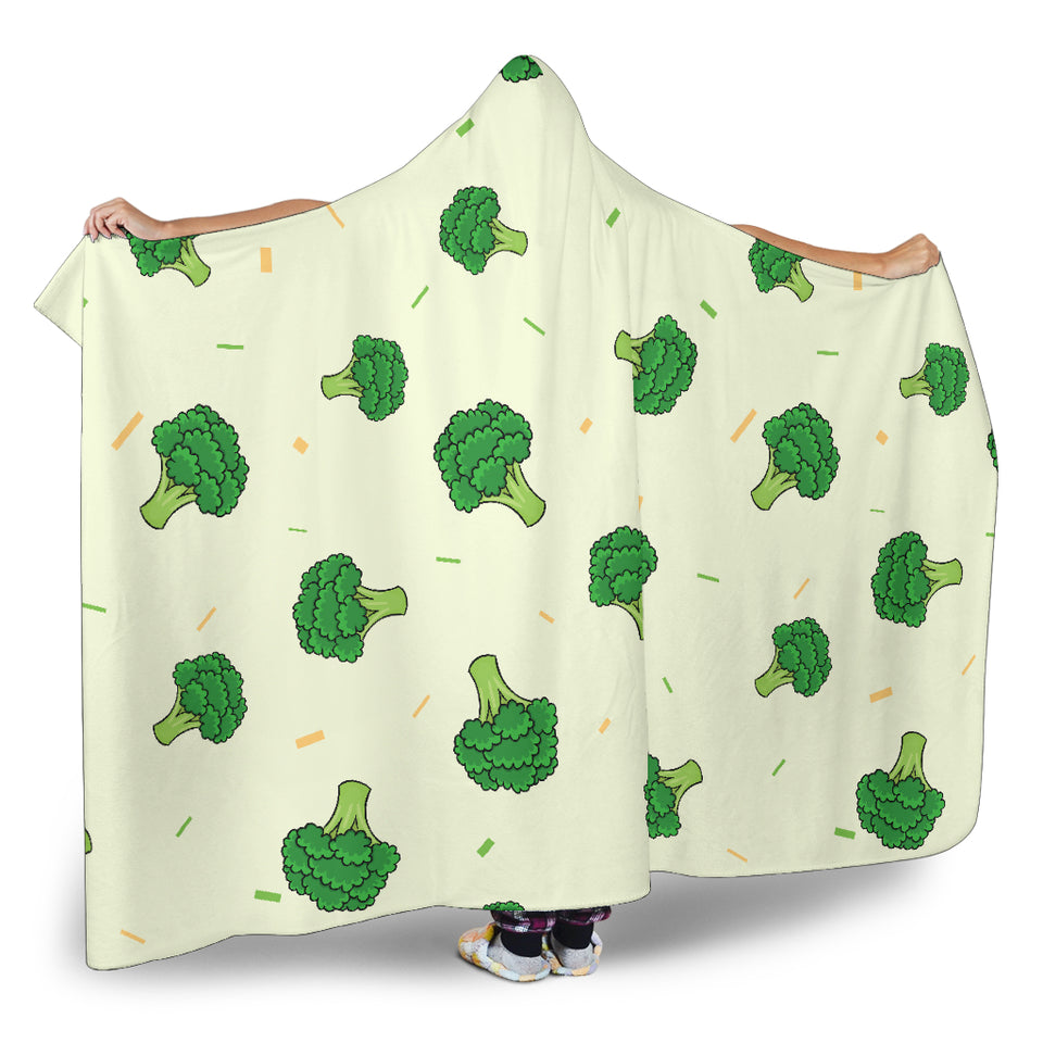 Broccoli Pattern Hooded Blanket
