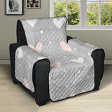 Heart pattern gray background Recliner Cover Protector