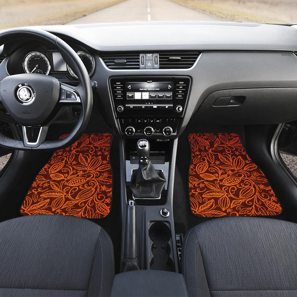 Cocoa Beans Tribal Polynesian Pattern Front And Back Car Mats