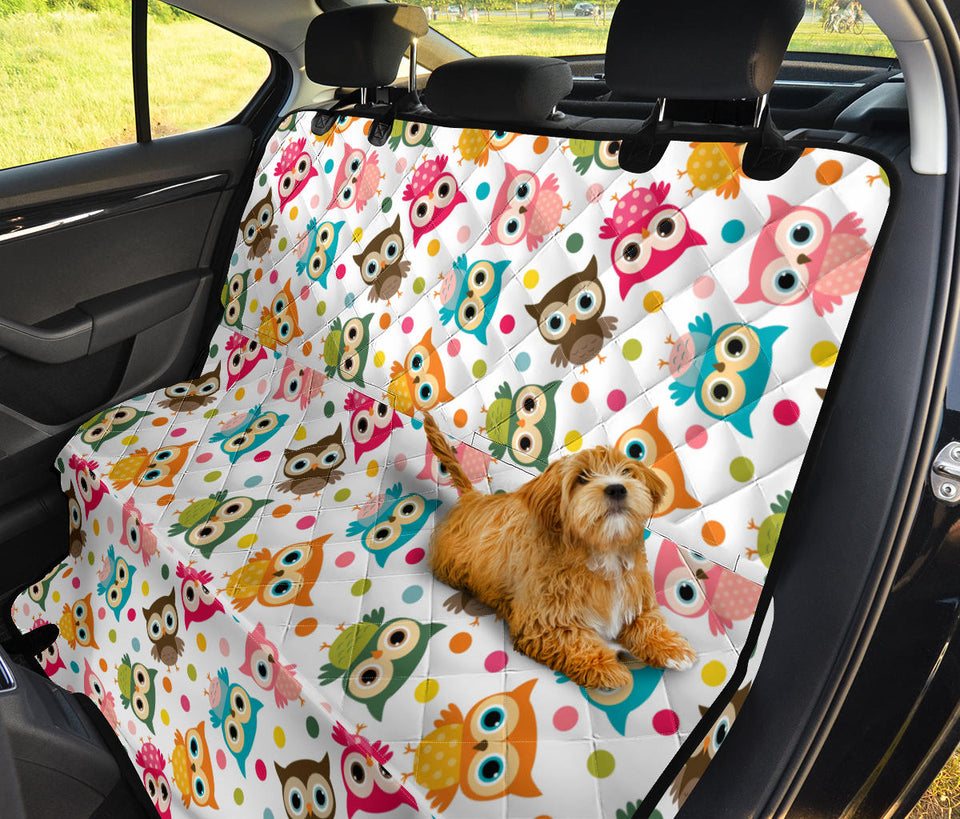 Color Cute Owl Pattern Dog Car Seat Covers