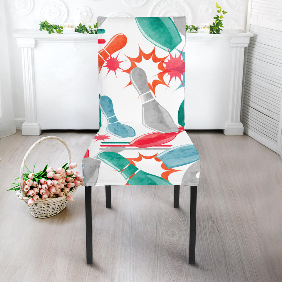 Watercolor Bowling Pattern Dining Chair Slipcover