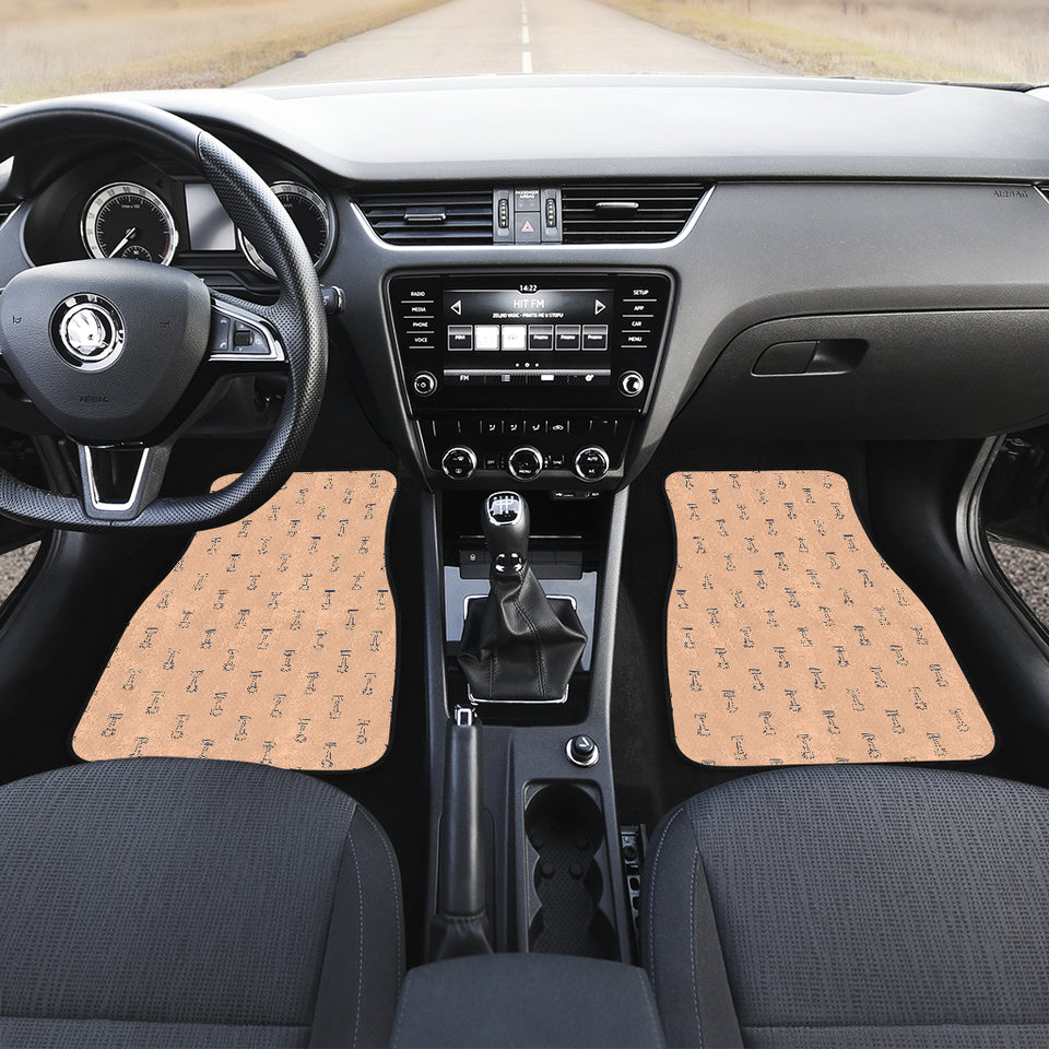 Engine Piston Cream Background Pattern Print Design 04 Front Car Mats