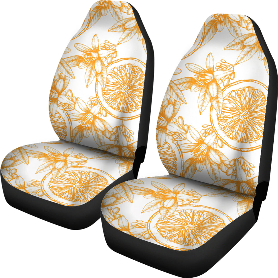 Hand Drawn Orange Fruit Pattern Universal Fit Car Seat Covers