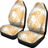 Hand Drawn Orange Fruit Pattern Universal Fit Car Seat Covers