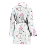 Cute Poodle Dog Star Pattern Women'S Bathrobe