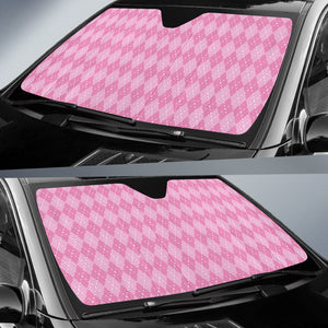 Pink Argyle Car Sun Shade Auto Sun Shade