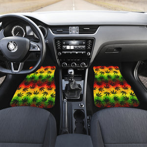 Canabis Marijuana Weed Pattern Print Design 03 Front Car Mats