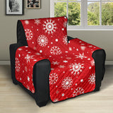 Snowflake pattern red background Recliner Cover Protector