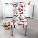 Yorkshire Terrier Pattern Print Design 04 Dining Chair Slipcover