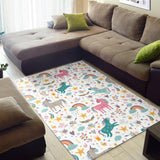Colorful Unicorn Pattern Area Rug
