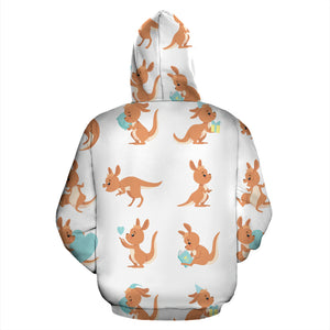 Cute Kangaroo Pattern Zip Up Hoodie