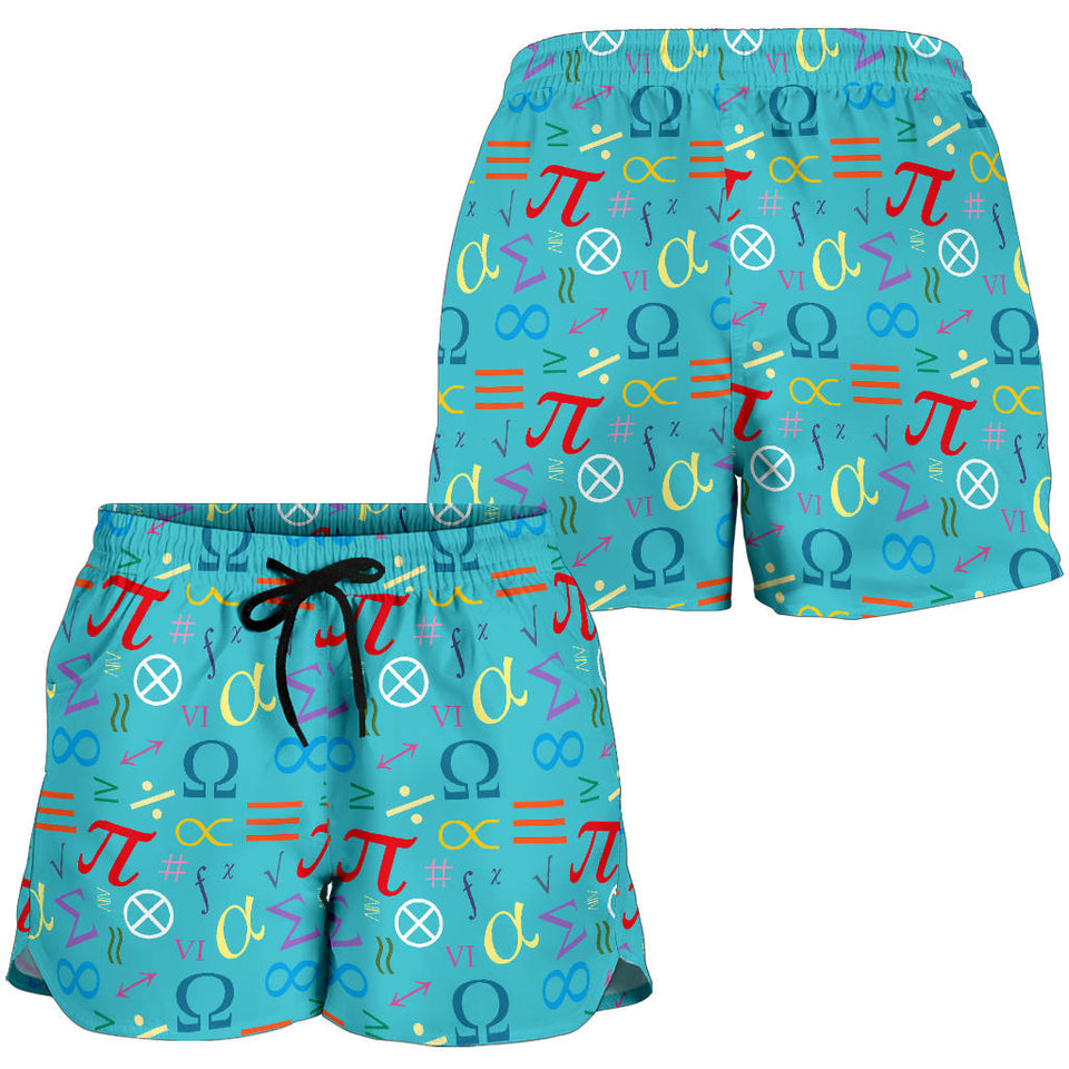 Math Pattern Print Design 02 Women Shorts