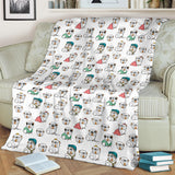 English Bulldog Pattern Print Design 03 Premium Blanket