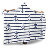 Anchor Rope Nautical  Pattern Hooded Blanket