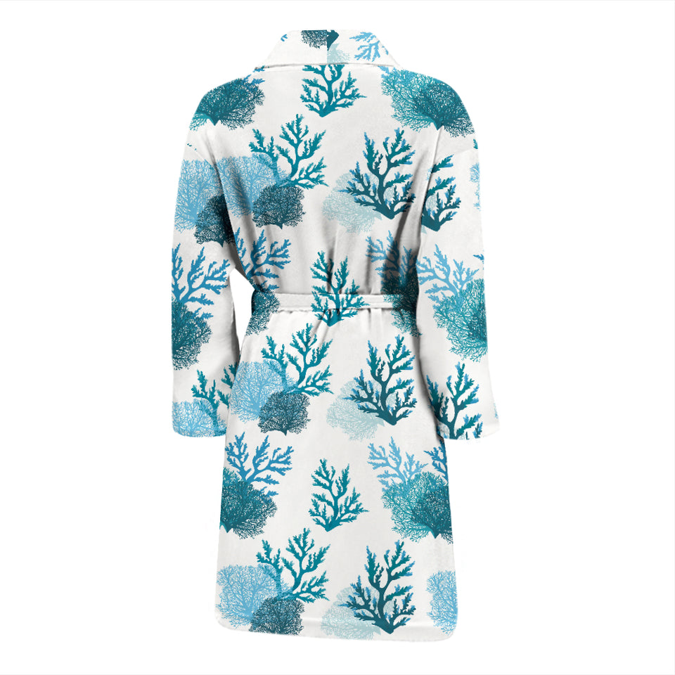 Coral Reef Pattern Print Design 04 Men's Bathrobe
