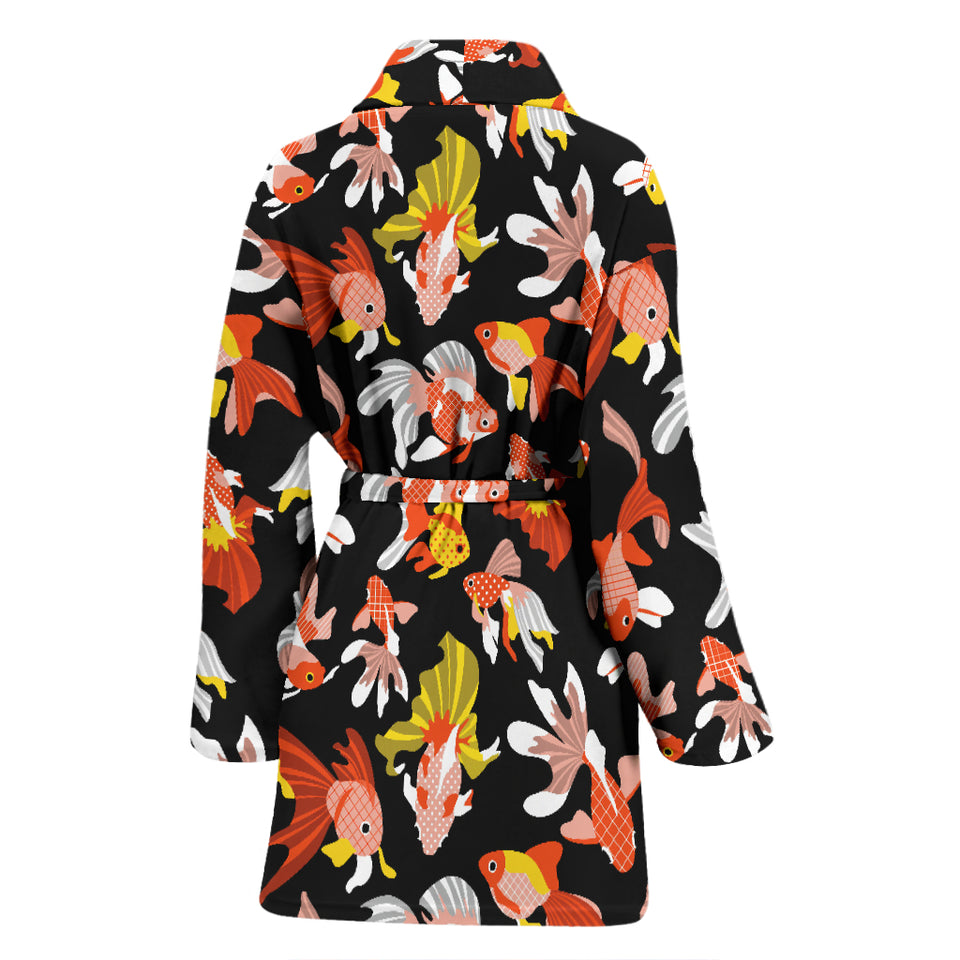 Goldfish Pattern Print Design 03 Women's Bathrobe