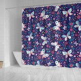 Colorful Butterfly Flower Pattern.Eps Shower Curtain Fulfilled In US