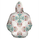 Square Floral Indian Flower Pattern Men Women Pullover Hoodie