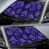 Cute Owls Pattern Boho Style Ornament Car Sun Shade