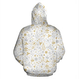 Christmas Tree Christmas Element Silver Gold Pattern Zip Up Hoodie