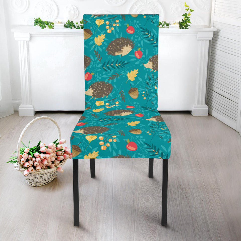 Hedgehog Pattern Print Design 01 Dining Chair Slipcover