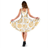 Hand Drawn Onion Pattern Sleeveless Midi Dress
