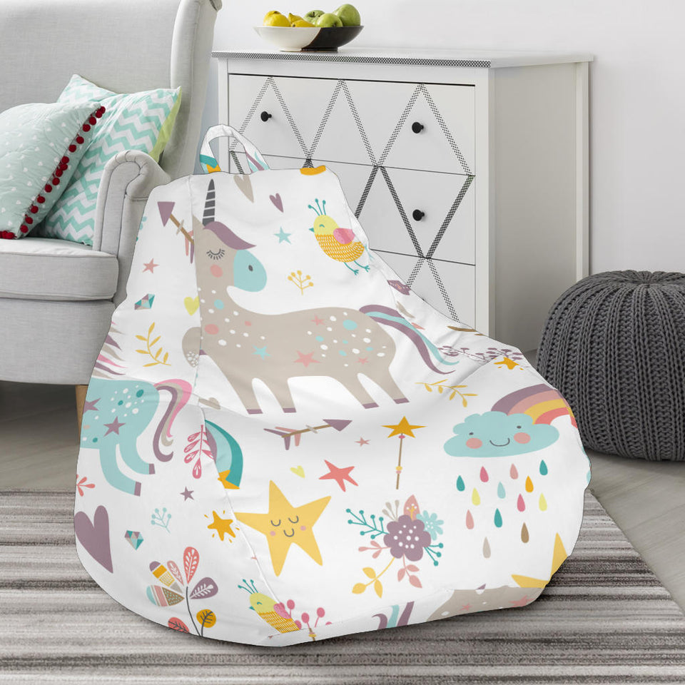 Colorful Unicorn Pattern Bean Bag Cover