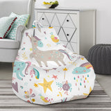 Colorful Unicorn Pattern Bean Bag Cover