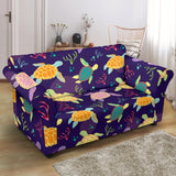 Colorful Sea Turtle Pattern Loveseat Couch Slipcover