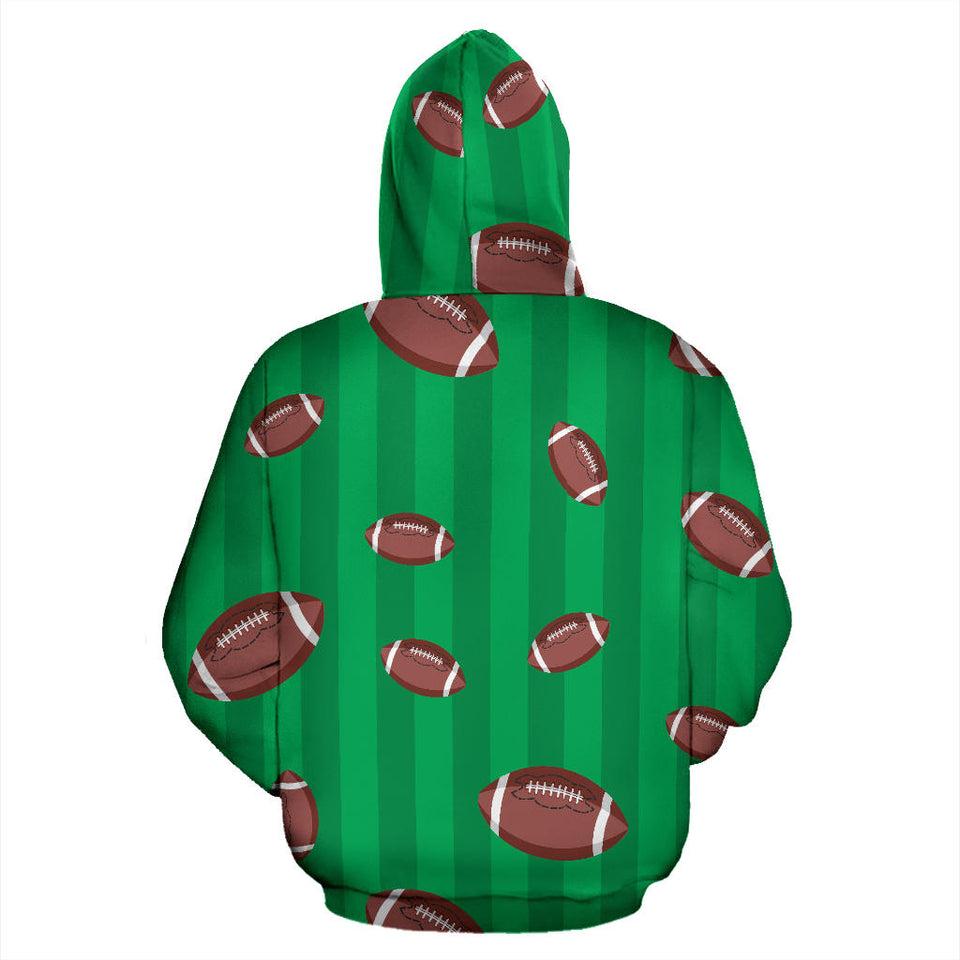 American Football Ball Field Background Men Women Pullover Hoodie