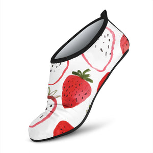 Watercolor Hand Drawn Beautiful Strawberry Pattern Aqua Shoes