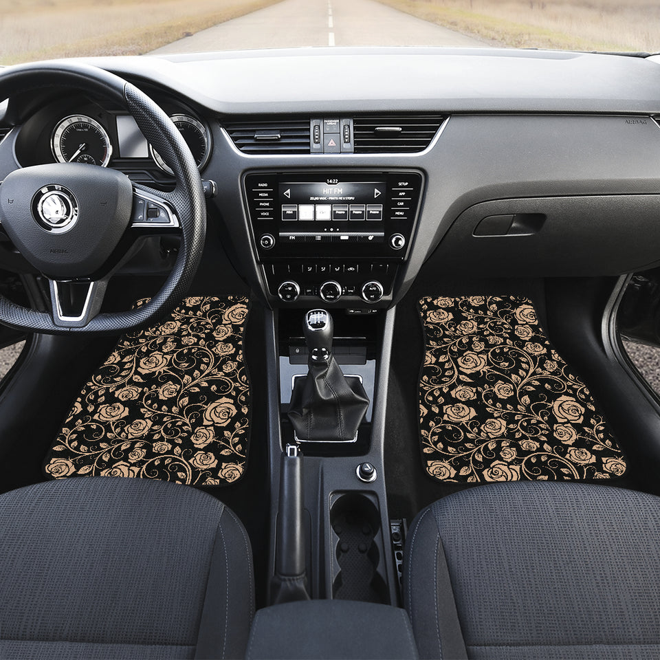 Rose Pattern Print Design 04 Front and Back Car Mats