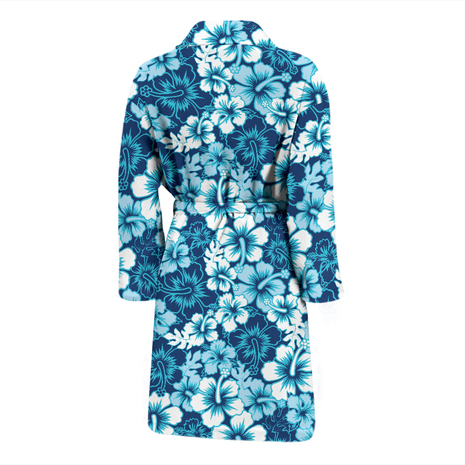 Hibiscus Pattern Print Design 03 Men's Bathrobe