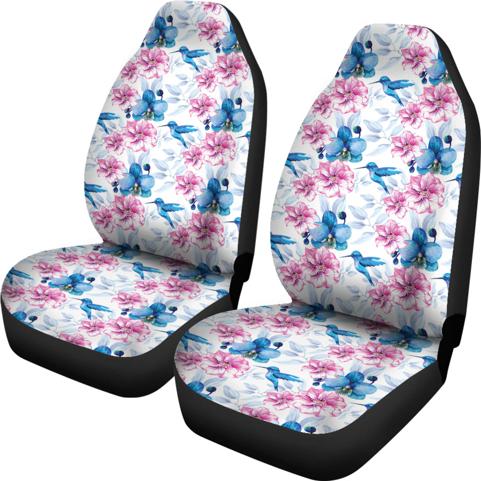 Hummingbird Pattern Print Design 02 Universal Fit Car Seat Covers