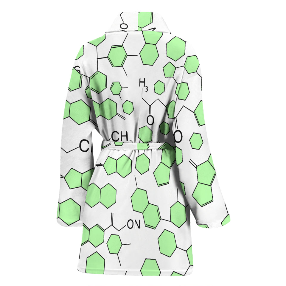 Chemistry Periodic Table Pattern Print Design 03 Women's Bathrobe