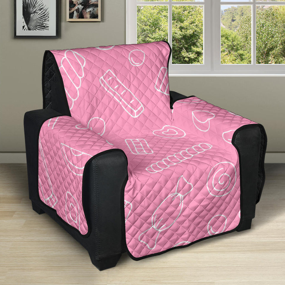 Sweet candy pink background Recliner Cover Protector